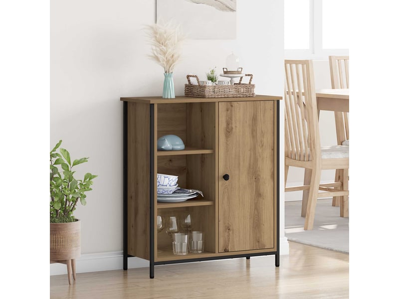  Buffet - bahut - meuble de rangement chêne artisanal 70 x 30 x 80 cm bois d'ingénierie  - Conforama B