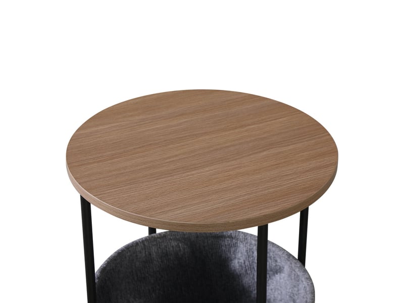  Table d'appoint en bois et métal  40x50 cm avec panier de rangement  - Conforama D
