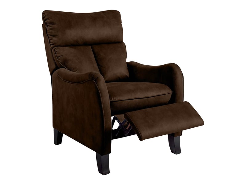  Fauteuil relax manuel tissu microfibre aspect suédine chocolat - amboise AMBOISE - Conforama D