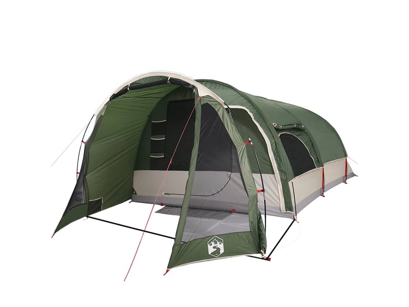 Tente de camping, tente familiale tunnel 8 personnes vert imperméable shl81335 - Conforama D