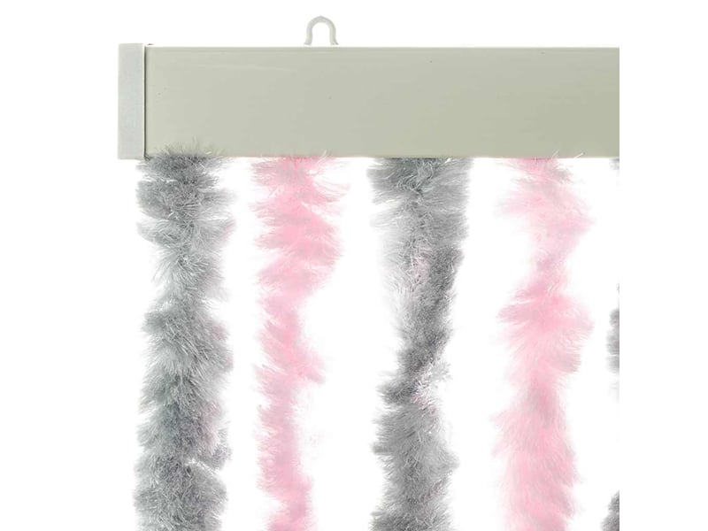  Rideau anti-mouches, moustiquaire gris argenté et rose 56x200 cm chenille cf43527  - Conforama D