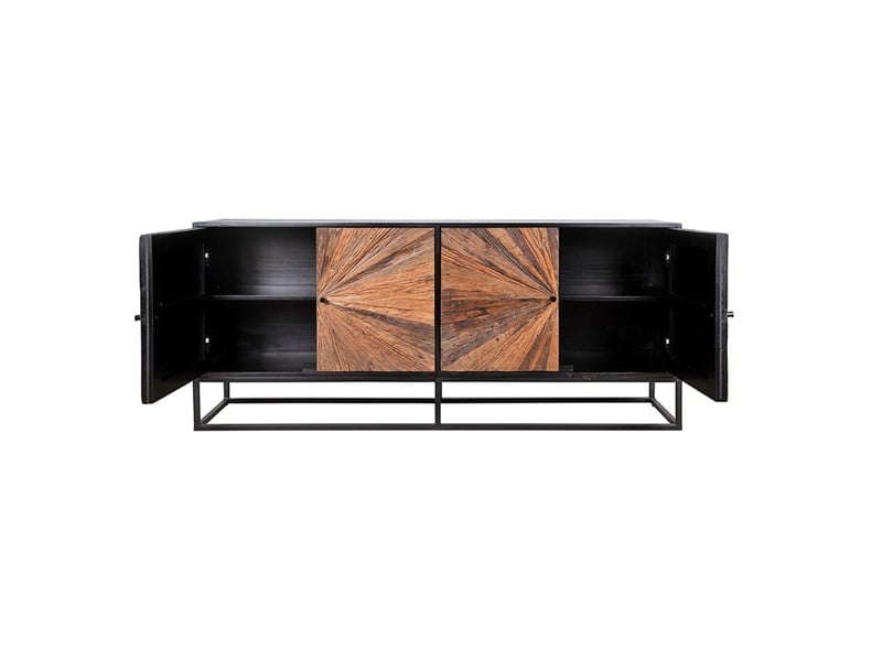  Buffet rafta 180 cm en bois massif de manguier et teck – motif solaire sculpté  - Conforama C