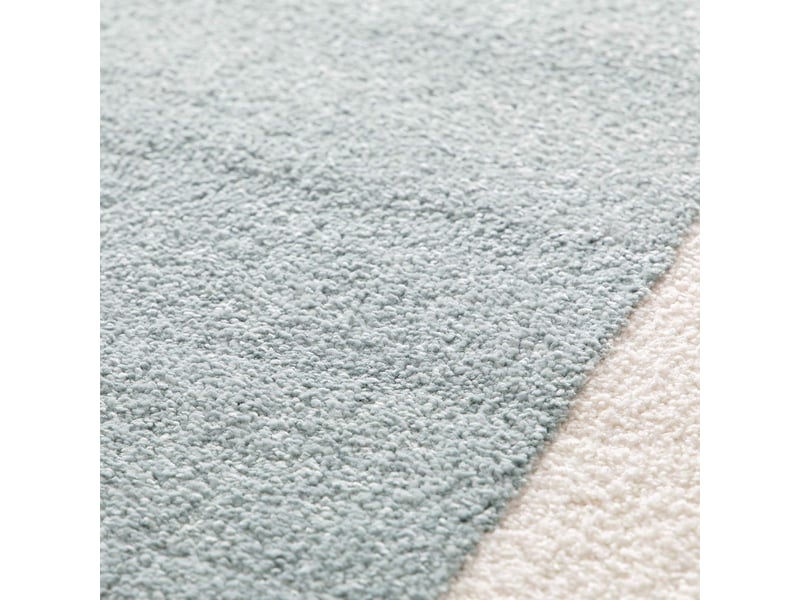 Tapis doux à relief géométrique bleu et écru 120x170  - Conforama D