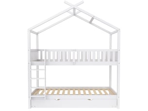 Lit cabane 90x200 cm BIQZUYA   coloris blanc