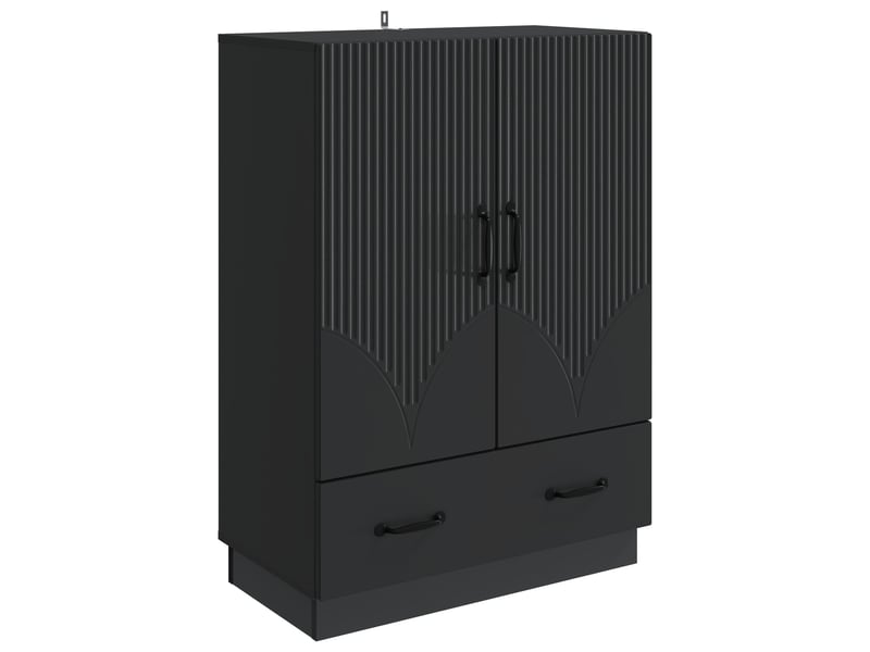  Buffet - bahut - meuble de rangement avec tiroir noir 66 x 34,5 x 92 cm bois d'ingénierie  - Conforama A