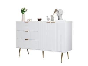 Buffet 2 porte(s)  3 tiroir(s)   - 120 cm coloris blanc 