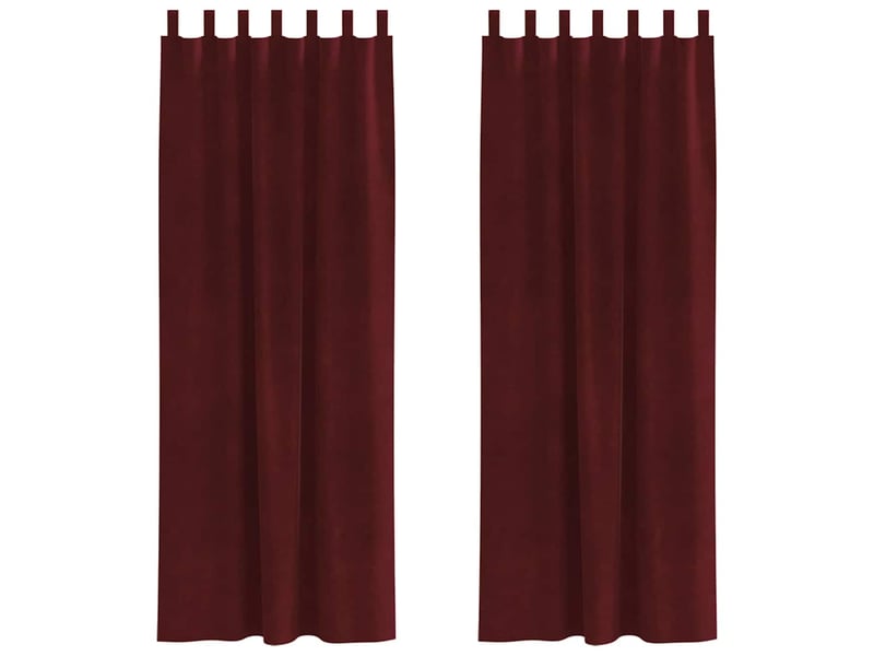  Lot de 2 rideaux, rideaux de fenêtre bordeaux 140 x 260 cm velours cf44012  - Conforama A