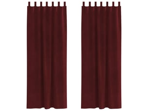 Lot de 2 rideaux, rideaux de fenêtre bordeaux 140 x 260 cm velours cf44012