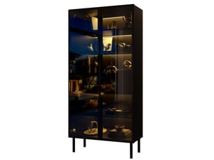 Vitrine coloris noir 4 étagère(s) <strong>MEULVA</strong> <strong></strong> - 70 cmx170 cm