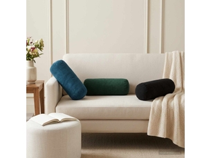Lot de 6 coussins avec oreiller, coussins décoratifs heerlen bleu velours cf50806