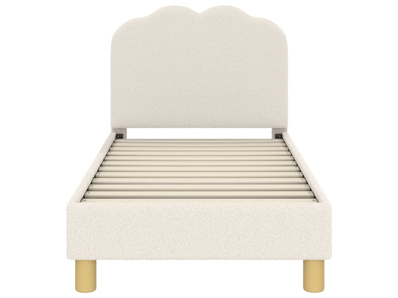 Lit simple- lit adulte - cadre de lit pour tout-petit avec tête de lit crème 70 x 140 cm - Conforama D