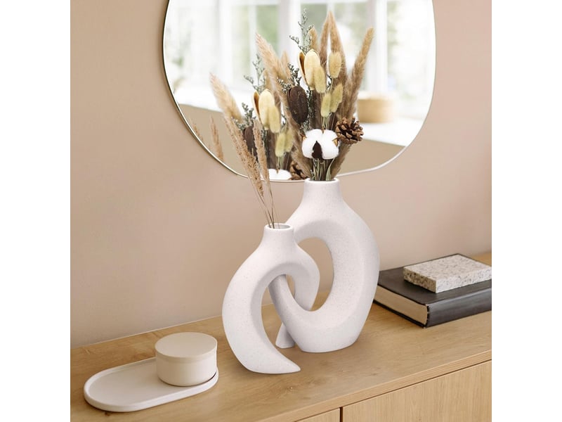 Vase céramique design décoration de table moderne pour maison, fête, centre de table de mariage - Conforama C
