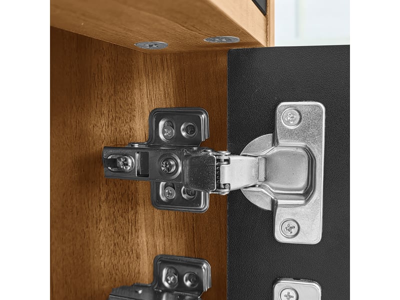  Meuble tv 170x38x47 cm - 4 portes - noir bois naturel - texture fine - design moderne  - Conforama D