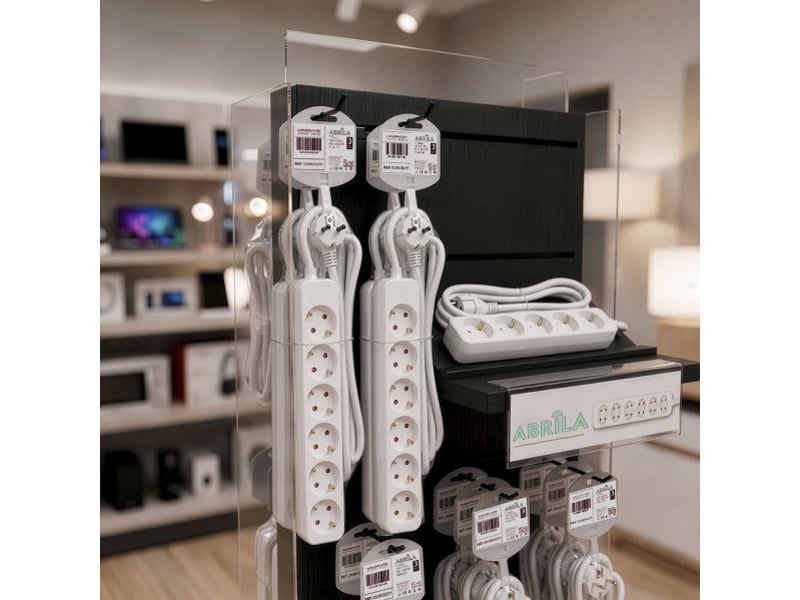  Multiprise fabrilamp florey 6 prises câble 3 m 3680 w blanc 260806291 - Conforama C