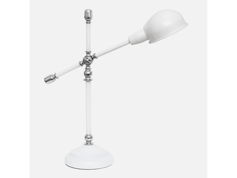  Lampe de bureau fabrilamp luján blancchromé 1 x e27 56x18x50 cm 122671001 - Conforama C