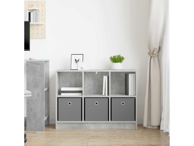  Buffet - bahut - meuble de rangement gris béton 88,5 x 27,5 x 63,5 cm  - Conforama D