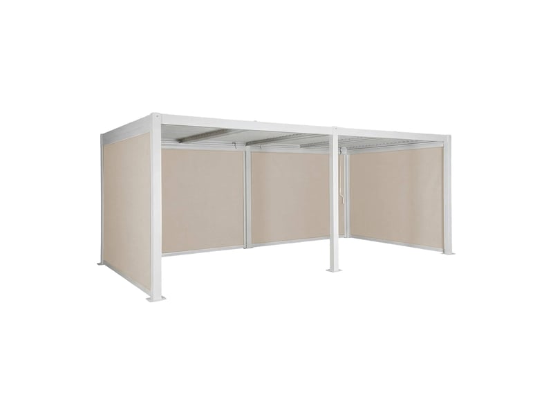  Pergola bioclimatique aluminium et acier 3x6m lames orientables + 4 stores 3m palace blanc  - Conforama A