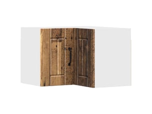 Meuble mural de cuisine, armoire d'angle cuisine lucca bois ancien 57x57x40cm