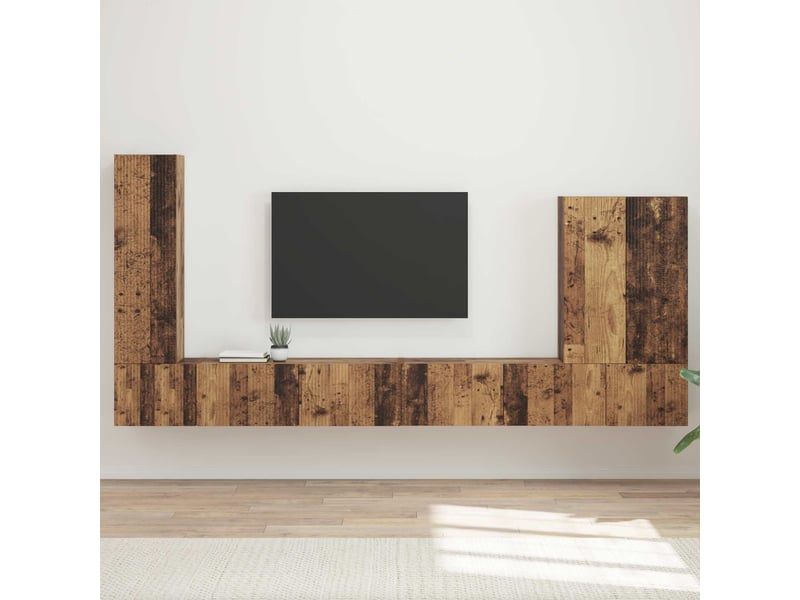  Ensemble de meuble tv - banc tv - meuble de rangement mural 6 pcs bois ancien  - Conforama B