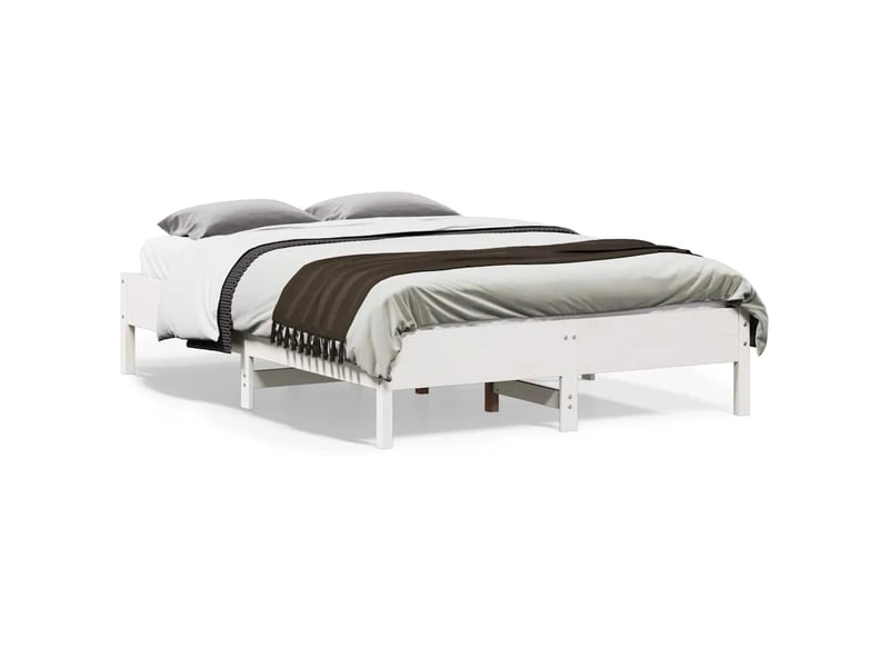  Cadre de lit sans matelas blanc 120x190 cm bois de pin massif  - Conforama A