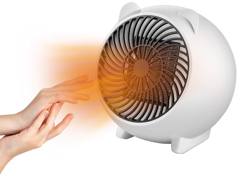 Chauffage soufflant portable 500 w, chauffe rapide, protection contre la surchauffe et le basculement, sûr et portable, économe en énergie, pour cham, multicolore - Conforama A