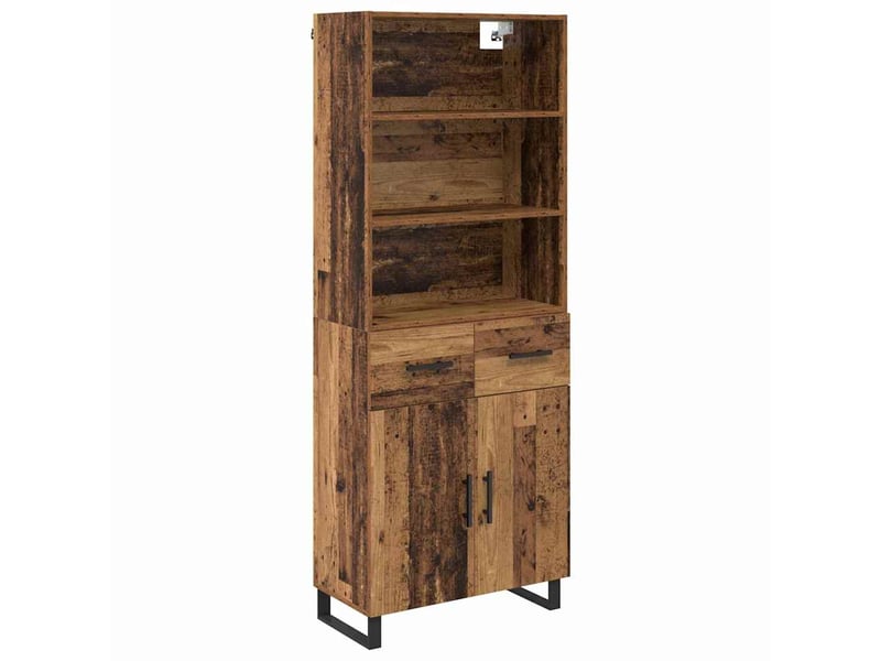 Haut armoire, armoire de rangement bois ancien 69,5x34x180 cm shl23586 - Conforama A