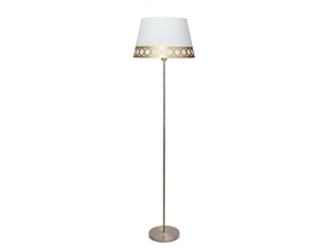 Lampadaire fabrilamp dalia e27 coloris blanc doré 165 x 40 x 40 cm