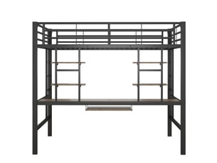 Lit mezzanine 140x200 cm <strong>ZOVIRA</strong>  <strong></strong> coloris noir