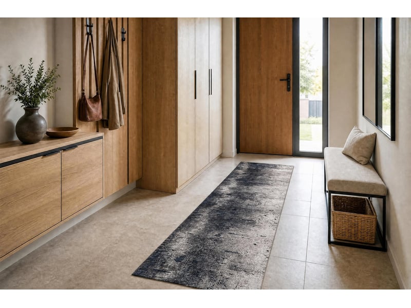  Tapis de couloir antidérapant lotus beton 60940 béton beige lavable  80 cm 80x790 cm  - Conforama D