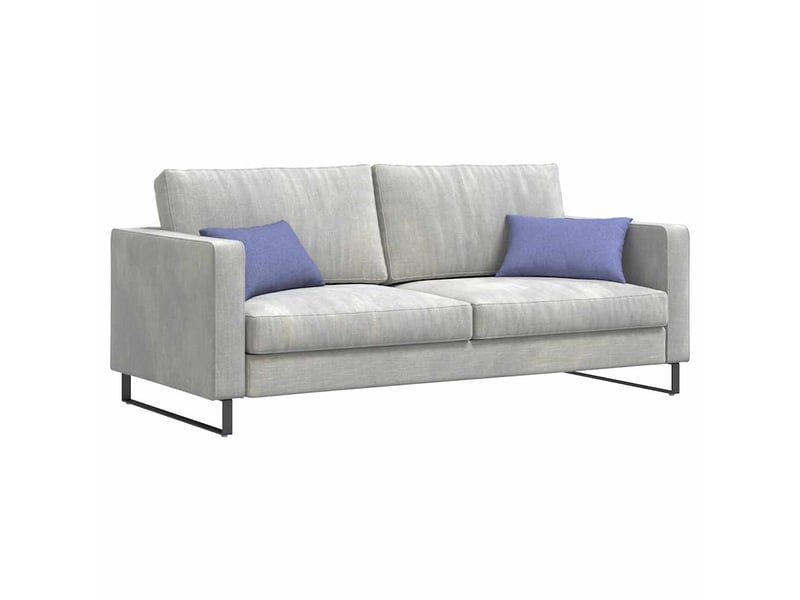 Lot de 2 coussins de canapé, coussins décoratifs tissu bleu denim 50 x 30 cm cf58787 - Conforama C
