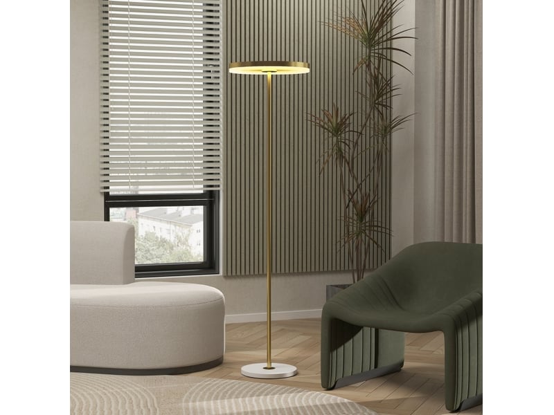 Lampadaire led 40x40x157,5 cm à intensité réglable métal doré  - Conforama B