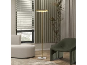 Lampadaire led 40x40x157,5 cm à intensité réglable métal doré
