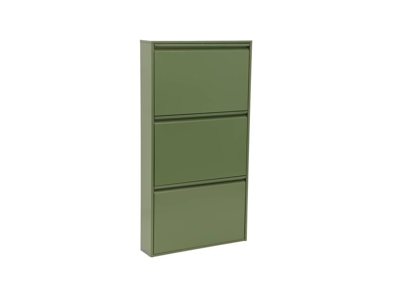  Meuble à chaussures industriel métal 3 abattants 9 paires vert - kentucky  - Conforama A