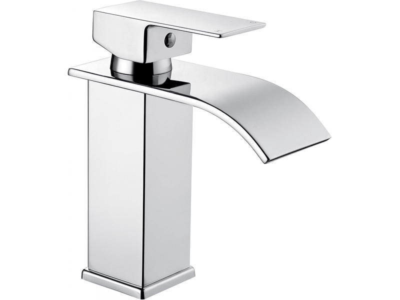  Robinet de salle de bain - cascade - mitigeur de lavabo - acier inox chromé - deux voies - design moderne  - Conforama A
