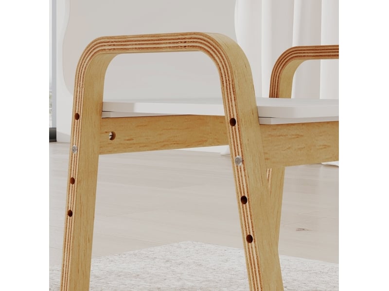  Lot de 2 chaises enfant réglables en bois 39 x 34 cm – blanc – empilables avec patins antidérapants  - Conforama C