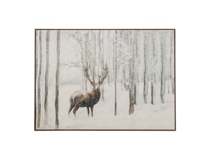Tableau déco cerf jade 100x140cm blanc