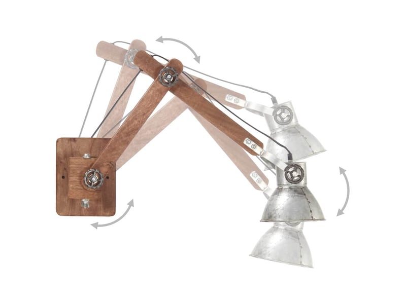  Lampe murale, applique murale style industriel argenté rond e27  - Conforama C