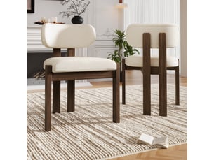 Chaise de salle à manger 54x54x79 cm - lot de 2 - bouclette - confort quotidien - design moderne - pour salle à manger - assise rembourrée - marron