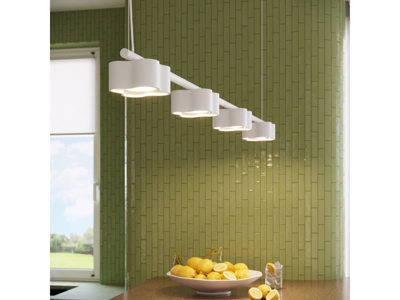  Lustre ovio 4 blanc gx53 aluminium moderne 208x122x12cm SL.3328 - Conforama D