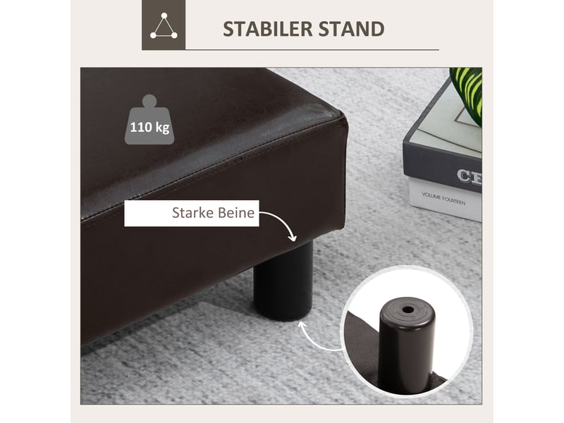  Tabouret repose-pieds, ottoman rectangulaire, repose-pieds, simili cuir, jusqu'à 100 kg, pour salon, café 833-666V71 - Conforama E