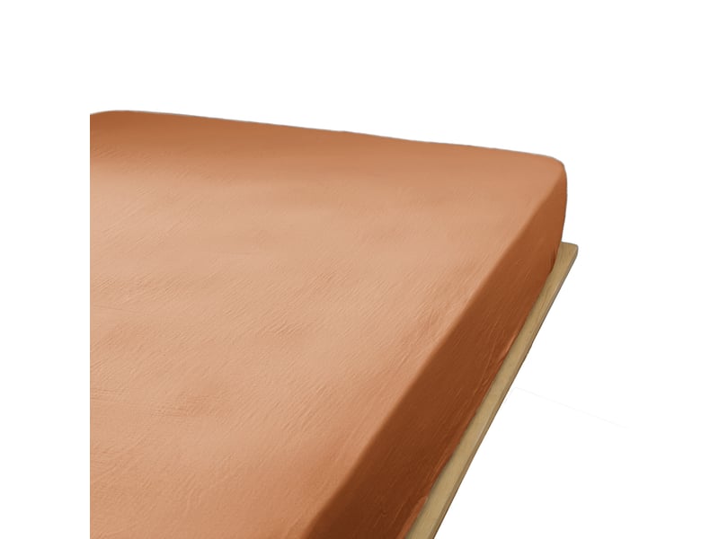  Drap housse 90x190+30 cm gaze de coton terra abricot PD24882 - Conforama A
