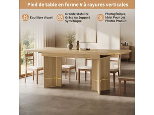 Table à manger extensible bois 120x80x76cm mdf salle à manger rangement pratique confort et fonctionnalité usage quotidien moderne