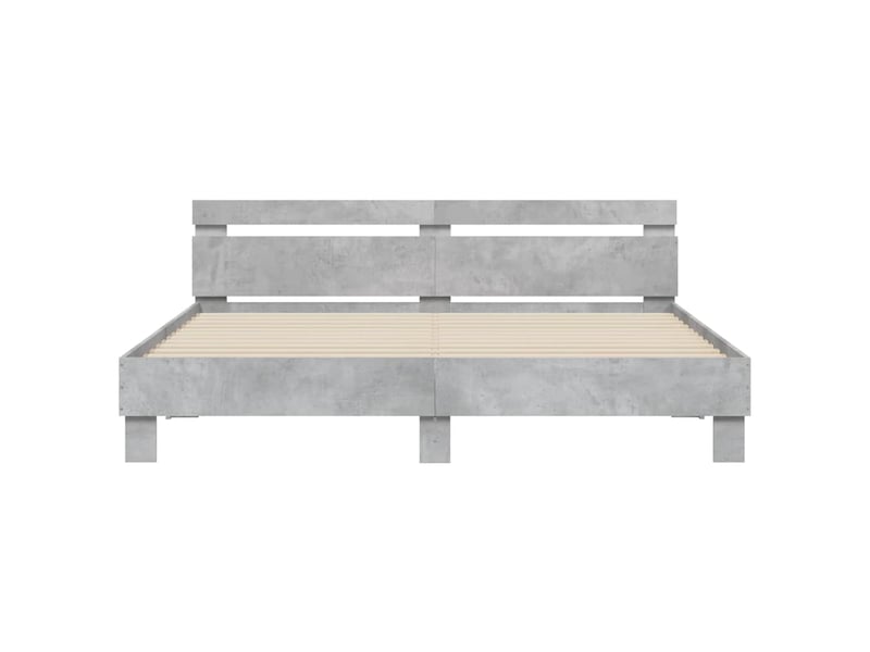  Lit double- lit adulte -  cadre de lit sans matelas gris béton 200x200 cm  - Conforama D