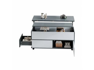 Table basse rectangulaire coloris gris - 98 cmx100 cm