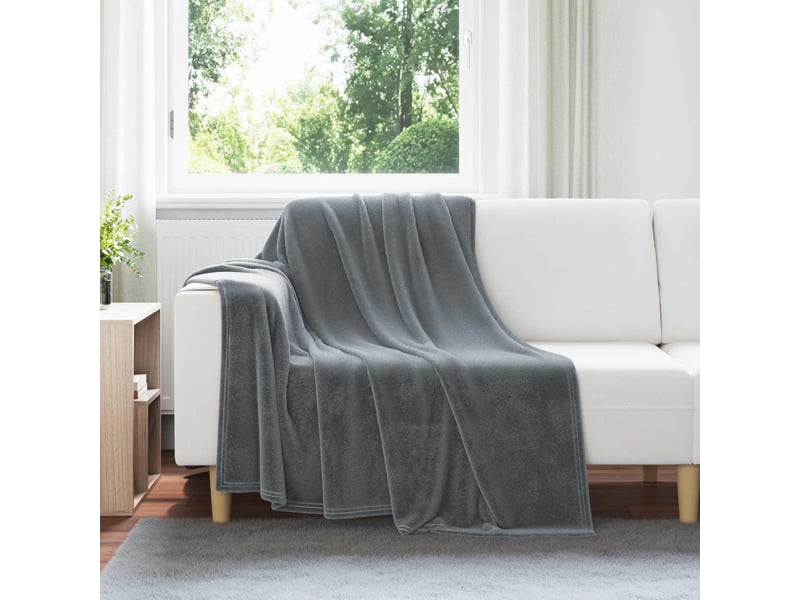 Plaid canapé gris foncé 150x200 cm 0.78 kg polaire - Conforama B