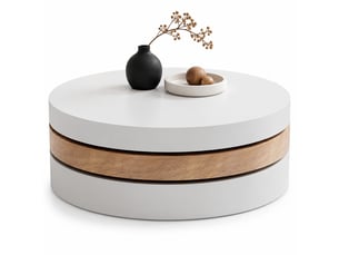 Table basse rond(e) coloris bicolore LPOSPI  - 60 cmx60 cm