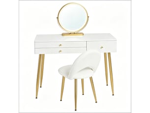 Coiffeuse 3 tiroir(s) Miroir avec 1 tabouret(s) inclu(s) <strong>BLOSSOM</strong> <strong>1005006011560883-1</strong> coloris bicolore