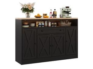 Buffet 4 porte(s) 1 tiroir(s) - 140 cm coloris noir