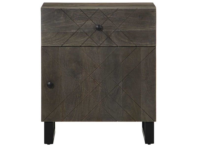 Table de chevet - cabinet de chevet - table de nuit noir 50x33x60 cm bois de manguier massif  - Conforama B