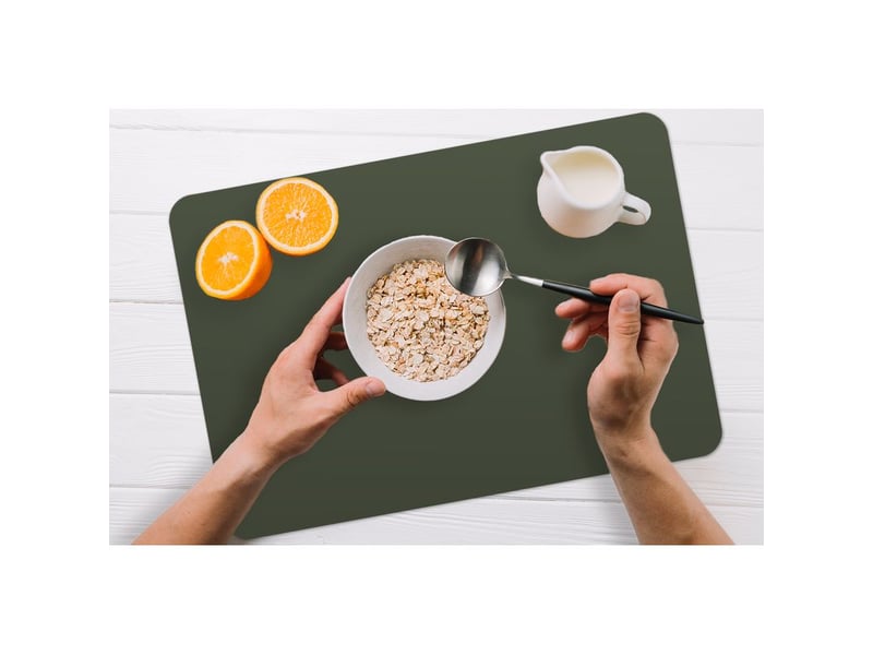  Sets de table vert - couleur unie - vert olive lot de 6 dessous de plat 45x30  - Conforama C